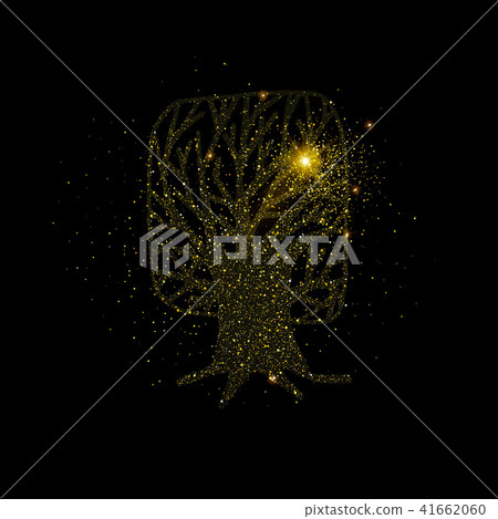 Gold glitter tree luxury golden illustration 41662060