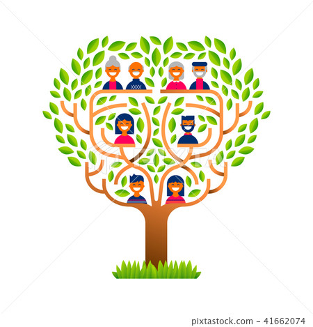Big family tree with happy people icons Big family tree with happy people icons 41662074