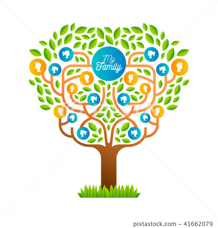 Big family tree template with people icons 41662079