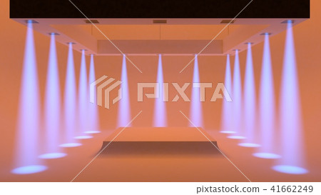 Empty orange studio with spotlights on the edges and soft smooth light in the center. 3d rendering. Empty orange studio with spotlights on the edges and soft smooth light in the center. 3d rendering. 41662249