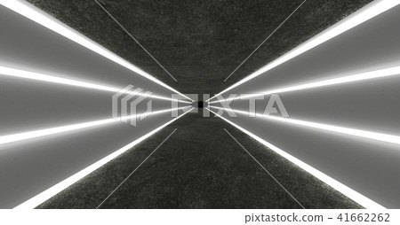 Empty space with concrete walls and glowing neon tubes. 3d rendering. Empty space with concrete walls and glowing neon tubes. 3d rendering. 41662262
