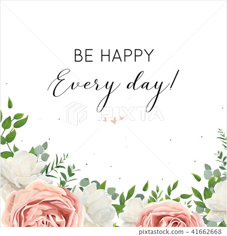 Wedding floral watercolor greeting card, invite 41662668