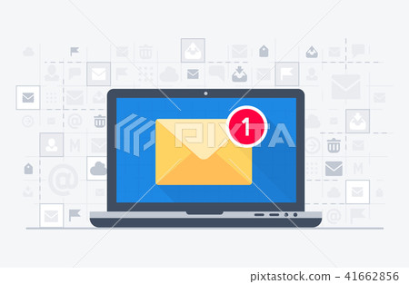 Laptop and email notification 41662856