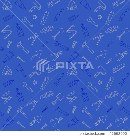 Working tools pattern seamless blue 41662990