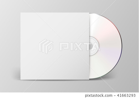 Vector realistic 3d white cd with cover icon isolated. Design template of packaging mockup for Vector realistic 3d white cd with cover icon isolated. Design template of packaging mockup for 41663293