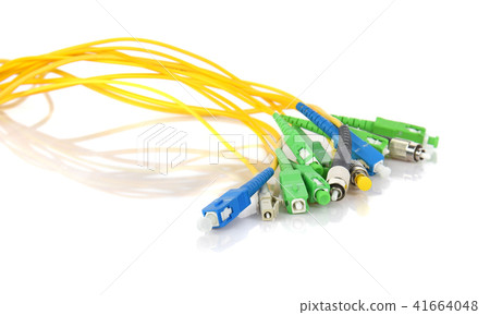 Fiber Optic CONNECTORS on white background Fiber Optic CONNECTORS on white background 41664048