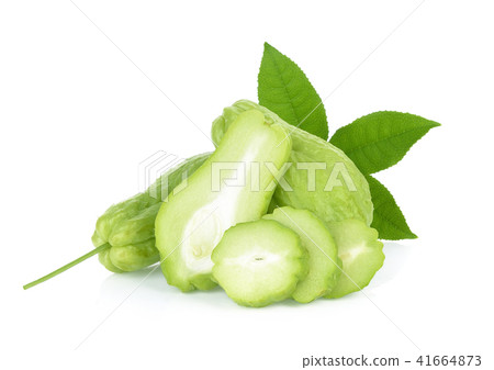 chayote,whole fresh chayote  on white background 41664873