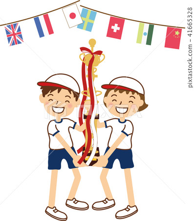 Trophy guy girl White white flag Trophy guy girl White white flag 41665328