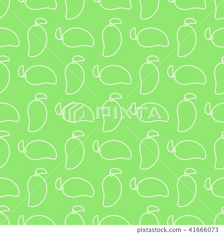 Seamless geometric pattern, outline of mango on 41666073