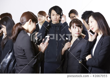 Male people going and leaning 41667055