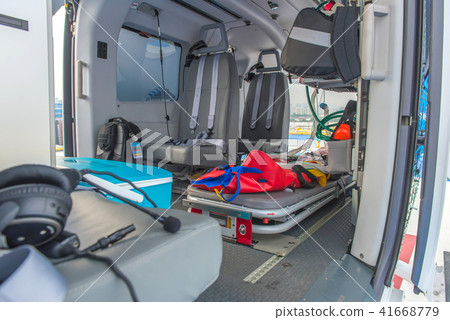 inside of medical helicopter with emergency life inside of medical helicopter with emergency life 41668779