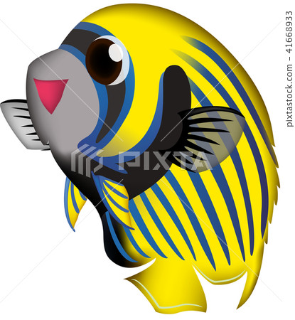Cute fish illustration: "Emperor Angelfish" vector format, white background (PNG version has a transparent background), single image. Cute fish illustration: "Emperor Angelfish" vector format, white background (PNG version has a transparent background), single image. 41668933