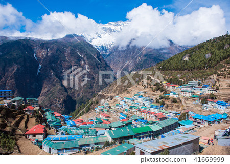 Namche Bazaar beautiful village on the mountain  41669999