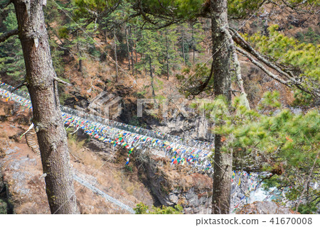 suspension bridge for cross the river on mountain suspension bridge for cross the river on mountain 41670008