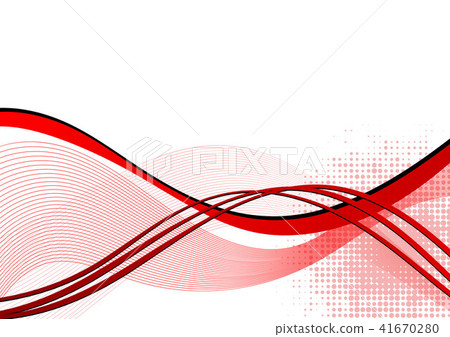 Red wave abstract background with copy space - Stock Illustration ...
