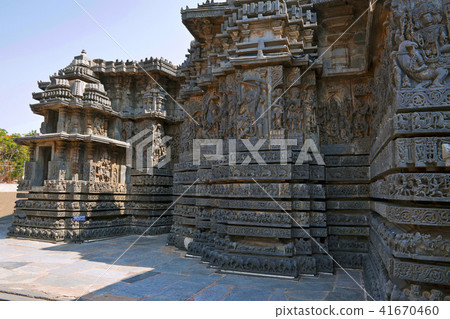 Facade and ornate wall panel relief of west side 41670460