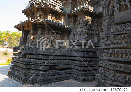 Facade and ornate wall panel relief of west side Facade and ornate wall panel relief of west side 41670471