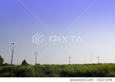 晴朗的天空和綠油油的草地風景 晴朗的天空和綠油油的草地風景 41671046