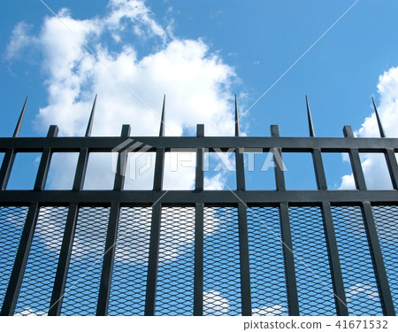 Metal forged fence with sharp ends Metal forged fence with sharp ends 41671532