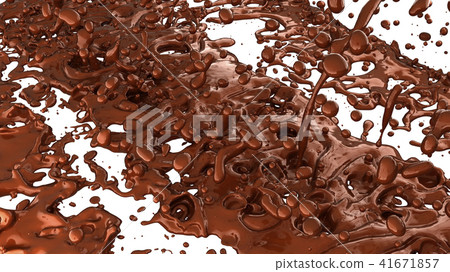Chocolate or cocoa coffee splashes and droplets Chocolate or cocoa coffee splashes and droplets 41671857