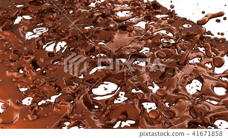 Chocolate or cocoa coffee splashes and droplets Chocolate or cocoa coffee splashes and droplets 41671858