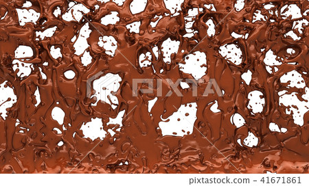 Melted chocolate or cocoa coffee splashes drops Melted chocolate or cocoa coffee splashes drops 41671861