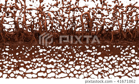 Melted chocolate or cocoa coffee splashes drops Melted chocolate or cocoa coffee splashes drops 41671862