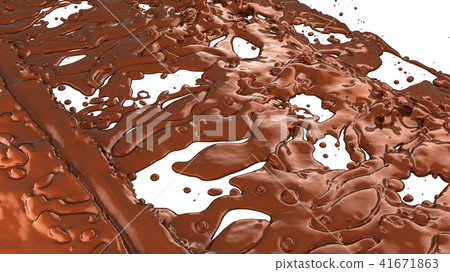 Melted chocolate or cocoa coffee splashes drops 41671863