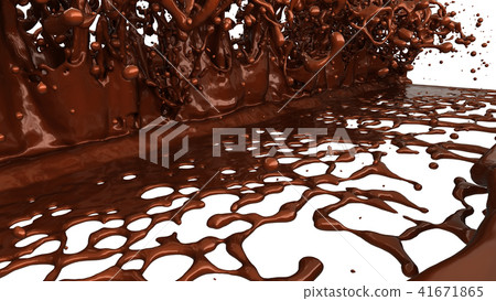 Melted chocolate or cocoa coffee splashes drops Melted chocolate or cocoa coffee splashes drops 41671865