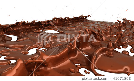 Melted chocolate or cocoa coffee splashes drops Melted chocolate or cocoa coffee splashes drops 41671868