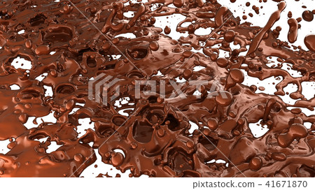 Melted chocolate or cocoa coffee splashes drops Melted chocolate or cocoa coffee splashes drops 41671870