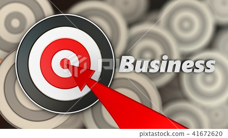 3d target with business sign 3d target with business sign 41672620
