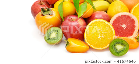 Set of fruits isolated on white background.  41674640