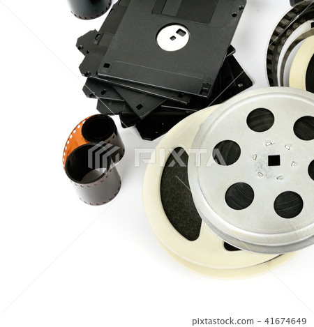 Old photo and video equipment isolated on white 41674649