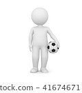 3D Rendering of a man holding a soccer ball 41674671