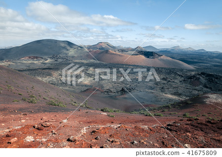 volcanic landscapes in Timanfaya National Park volcanic landscapes in Timanfaya National Park 41675809
