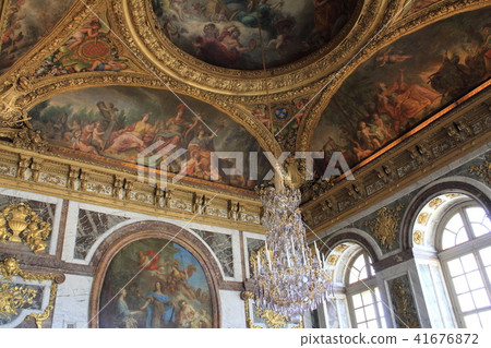 Paris Ceiling Painting Of Versailles Palace Stock Photo