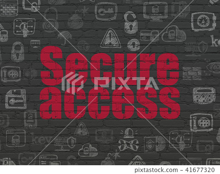 Safety concept: Secure Access on wall background Safety concept: Secure Access on wall background 41677320