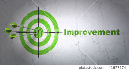 Business concept: target and Improvement on wall background Business concept: target and Improvement on wall background 41677374