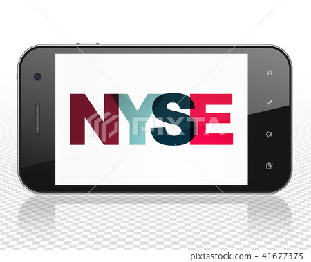 Stock market indexes concept: Smartphone with NYSE on display Stock market indexes concept: Smartphone with NYSE on display 41677375