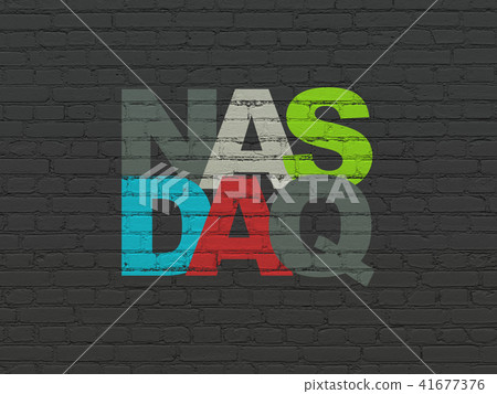 Stock market indexes concept: NASDAQ on wall background 41677376