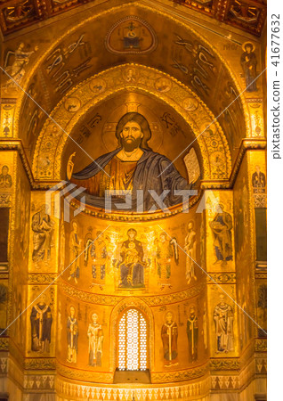 Christ Pantocrator central apse in gold 41677632