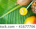 Glass with Freshly Squeezed Tropical Fruit Juice 41677706