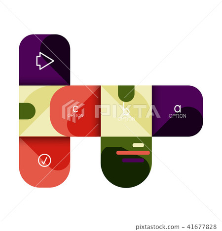 Infographics option and step by step in rounded squares, element of chart, graph, diagram with 41677828