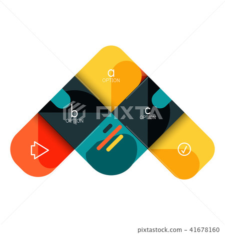 Infographics option and step by step in rounded squares, element of chart, graph, diagram with 41678160