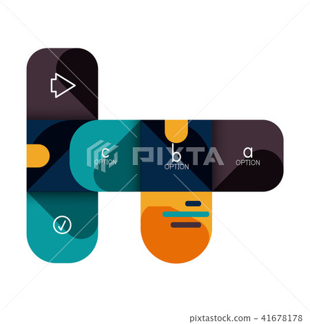 Infographics option and step by step in rounded squares, element of chart, graph, diagram with 41678178
