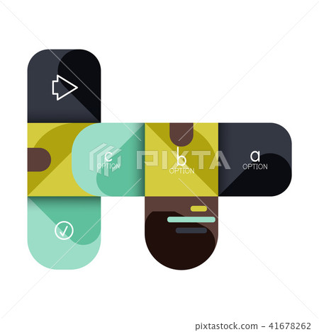 Infographics option and step by step in rounded squares, element of chart, graph, diagram with 41678262