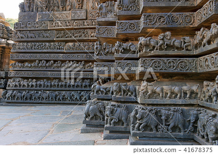 Friezes of animals, Hoysaleshwara temple, Halebidu 41678375