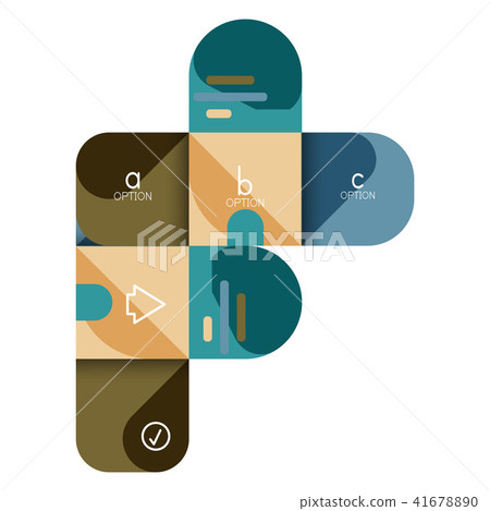 Infographics option and step by step in rounded squares, element of chart, graph, diagram with 41678890