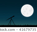 Telescope and Moon Illustration 41679735
